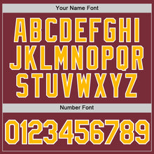 Load image into Gallery viewer, Custom Burgundy Gold-White Authentic Baseball Jersey