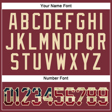 Load image into Gallery viewer, Custom Burgundy Vintage USA Flag-City Cream Performance T-Shirt