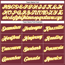 Load image into Gallery viewer, Custom Burgundy White-Yellow Performance T-Shirt