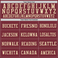 Load image into Gallery viewer, Custom Burgundy Vintage USA Flag-City Cream Mesh Authentic Football Jersey