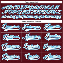Load image into Gallery viewer, Custom Burgundy White-Sky Blue Hockey Lace Neck Jersey