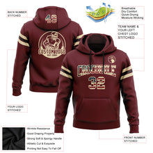 Load image into Gallery viewer, Custom Stitched Burgundy Vintage USA Flag City Cream-Black Football Pullover Sweatshirt Hoodie