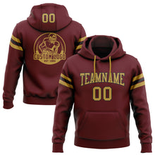 Load image into Gallery viewer, Custom Stitched Burgundy Old Gold-Black Football Pullover Sweatshirt Hoodie