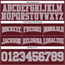 Load image into Gallery viewer, Custom Stitched Burgundy Gray-White Football Pullover Sweatshirt Hoodie