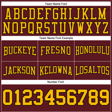 Load image into Gallery viewer, Custom Stitched Burgundy Gold-Black Football Pullover Sweatshirt Hoodie