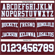 Load image into Gallery viewer, Custom Stitched Burgundy White-Light Blue Football Pullover Sweatshirt Hoodie