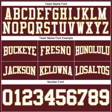 Load image into Gallery viewer, Custom Stitched Burgundy White-Old Gold Football Pullover Sweatshirt Hoodie