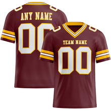 Load image into Gallery viewer, Custom Burgundy White-Gold Authentic Football Jersey