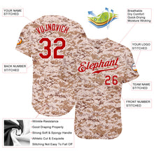 Load image into Gallery viewer, Custom Camo Red-White Authentic Salute To Service Baseball Jersey