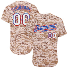 Load image into Gallery viewer, Custom Camo White-Royal Authentic Salute To Service Baseball Jersey