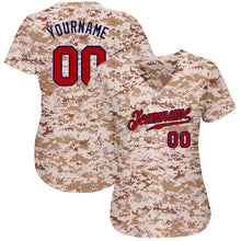 Load image into Gallery viewer, Custom Camo Red-Navy Authentic Salute To Service Baseball Jersey