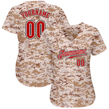 Load image into Gallery viewer, Custom Camo Red-Black Authentic Salute To Service Baseball Jersey