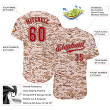 Load image into Gallery viewer, Custom Camo Red-Black Authentic Salute To Service Baseball Jersey