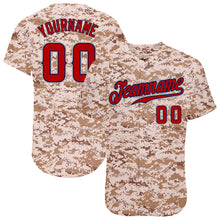 Load image into Gallery viewer, Custom Camo Red-Navy Authentic Salute To Service Baseball Jersey