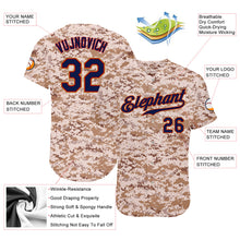 Load image into Gallery viewer, Custom Camo Navy-Old Gold Authentic Salute To Service Baseball Jersey
