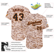 Load image into Gallery viewer, Custom Camo Black-Orange Authentic Salute To Service Baseball Jersey