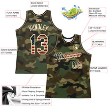 Load image into Gallery viewer, Custom Camo Vintage USA Flag-Cream Authentic Salute To Service Basketball Jersey