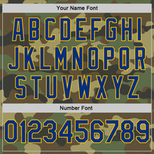 Load image into Gallery viewer, Custom Camo Royal-Gold Authentic Salute To Service Basketball Jersey