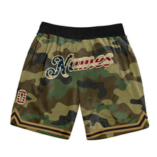 Load image into Gallery viewer, Custom Camo Vintage USA Flag-Cream Authentic Salute To Service Basketball Shorts
