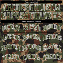 Load image into Gallery viewer, Custom Camo Olive-White Dark Classic Woodland Authentic Salute To Service Baseball Jersey