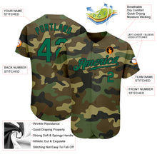 Load image into Gallery viewer, Custom Camo Kelly Green-Black Authentic Salute To Service Baseball Jersey