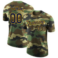 Load image into Gallery viewer, Custom Camo Navy-Gold Performance Salute To Service T-Shirt