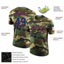Load image into Gallery viewer, Custom Camo Royal-Orange Performance Salute To Service T-Shirt