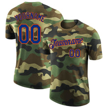 Load image into Gallery viewer, Custom Camo Royal-Orange Performance Salute To Service T-Shirt