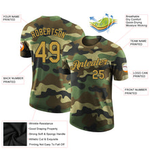 Load image into Gallery viewer, Custom Camo Old Gold-Black Performance Salute To Service T-Shirt