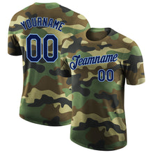 Load image into Gallery viewer, Custom Camo Navy-Light Blue Performance Salute To Service T-Shirt