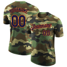 Load image into Gallery viewer, Custom Camo Navy-Orange Performance Salute To Service T-Shirt