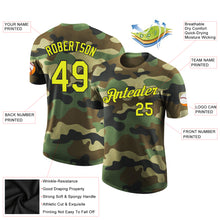 Load image into Gallery viewer, Custom Camo Neon Yellow-Black Performance Salute To Service T-Shirt