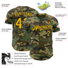 Load image into Gallery viewer, Custom Camo Gold-Black Authentic Salute To Service Baseball Jersey