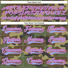 Load image into Gallery viewer, Custom Camo Light Blue-Pink Salute To Service Hockey Lace Neck Jersey