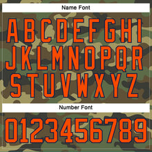 Load image into Gallery viewer, Custom Camo Orange-Navy Salute To Service Hockey Lace Neck Jersey