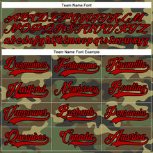 Load image into Gallery viewer, Custom Camo Red-Black Salute To Service Hockey Lace Neck Jersey