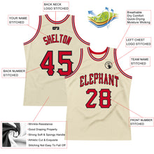 Load image into Gallery viewer, Custom Cream Red-Black Authentic Throwback Basketball Jersey