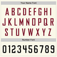 Load image into Gallery viewer, Custom Cream Black-Crimson Authentic Baseball Jersey