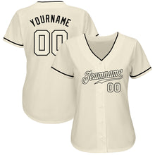 Load image into Gallery viewer, Custom Cream Cream-Black Authentic Baseball Jersey