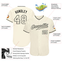 Load image into Gallery viewer, Custom Cream Cream-Black Authentic Baseball Jersey