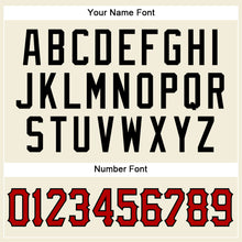 Load image into Gallery viewer, Custom Cream Black Pinstripe Red-Black Authentic Baseball Jersey