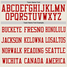 Load image into Gallery viewer, Custom Cream Cream-Red Mesh Authentic Football Jersey