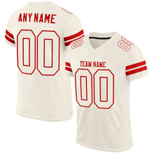 Load image into Gallery viewer, Custom Cream Cream-Red Mesh Authentic Football Jersey