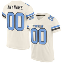 Load image into Gallery viewer, Custom Cream Light Blue-Steel Gray Mesh Authentic Football Jersey