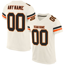 Load image into Gallery viewer, Custom Cream Black-Orange Mesh Authentic Football Jersey