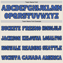 Load image into Gallery viewer, Custom Cream Blue-Black Mesh Authentic Football Jersey