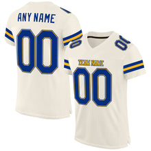 Load image into Gallery viewer, Custom Cream Royal-Gold Mesh Authentic Football Jersey