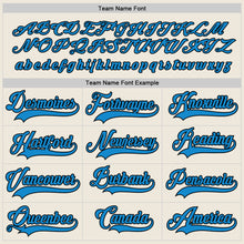 Load image into Gallery viewer, Custom Cream Blue-Black Hockey Jersey