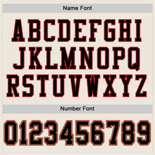 Load image into Gallery viewer, Custom Cream Black-Red Mesh Authentic Football Jersey