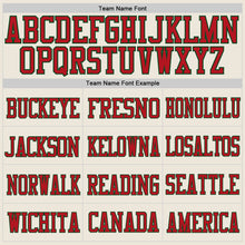 Load image into Gallery viewer, Custom Cream Red-Green Mesh Authentic Football Jersey